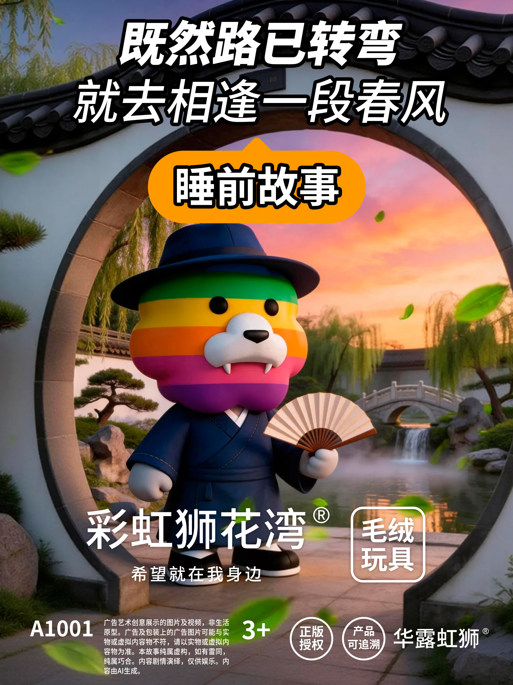 睡前故事：既然路已转弯，就去相逢一段春风，「彩虹狮花湾」毛绒玩具