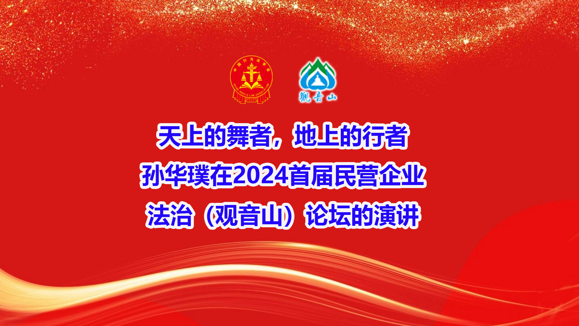 天上的舞者,地上的行者,孙华璞在2024首届民营企业法治(观音山)论坛的演讲