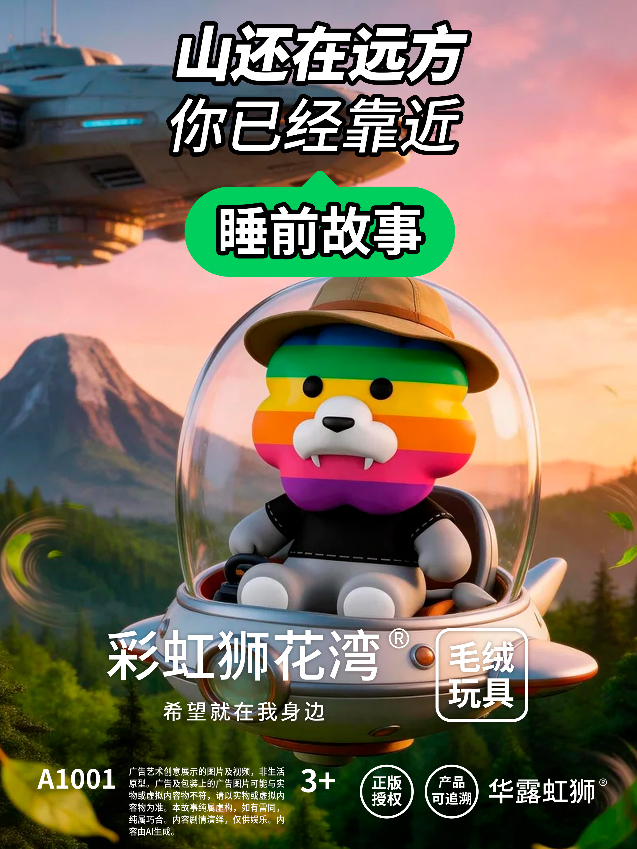 睡前故事：山还在远方，你已经靠近，「彩虹狮花湾」毛绒玩具