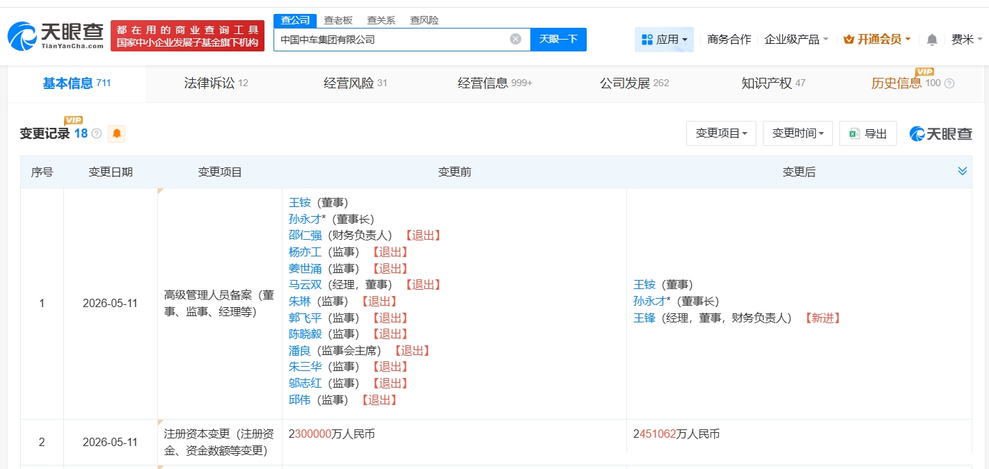 中国中车集团增资至约245.1亿