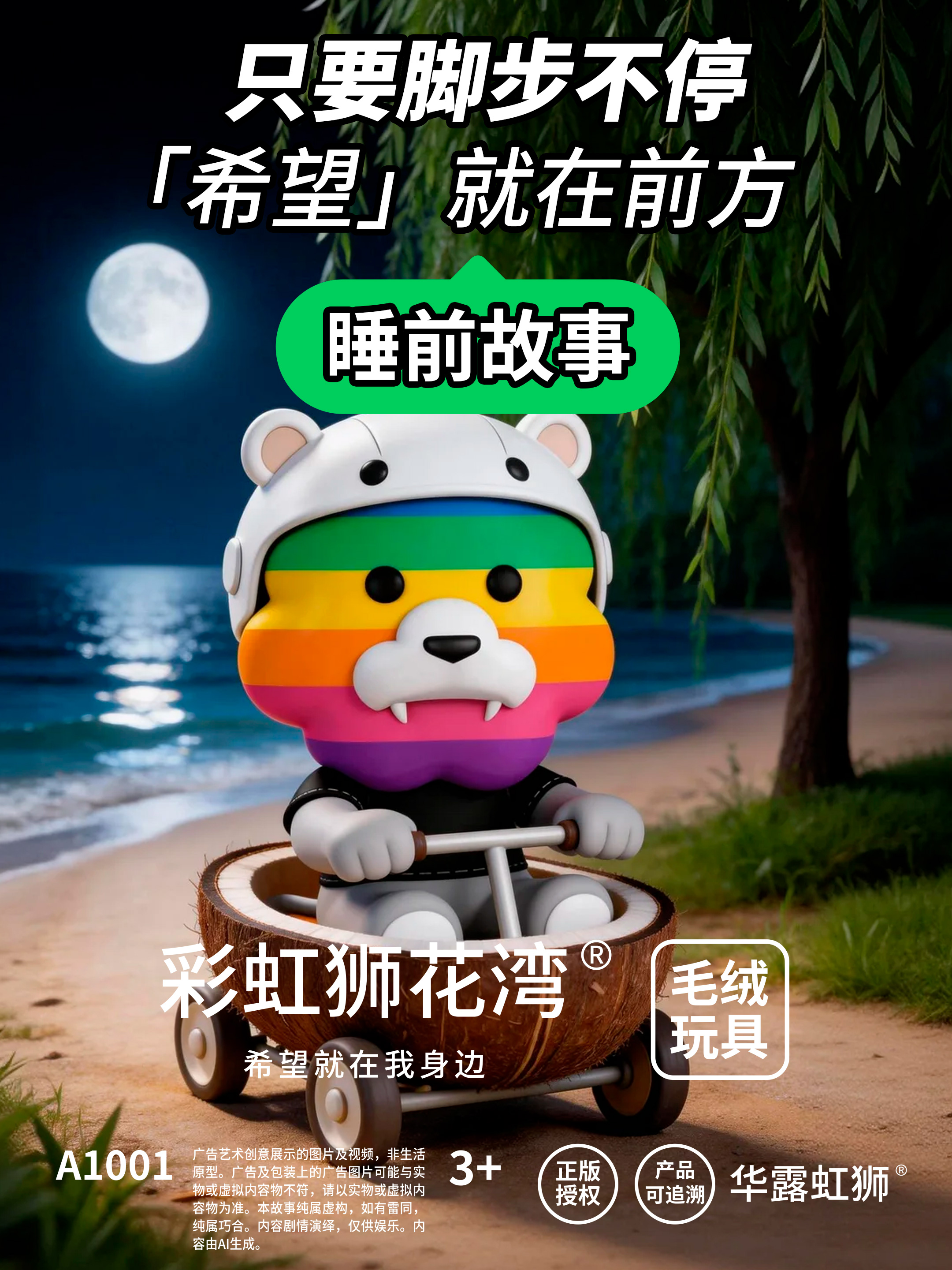 睡前故事：只要脚步不停，「希望」就在前方，「彩虹狮花湾」毛绒玩具