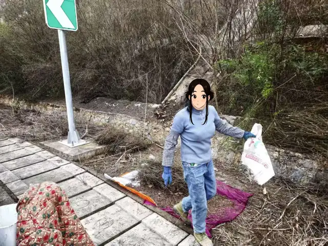 老人高速砍柴，交警及时制止消除安全隐患！