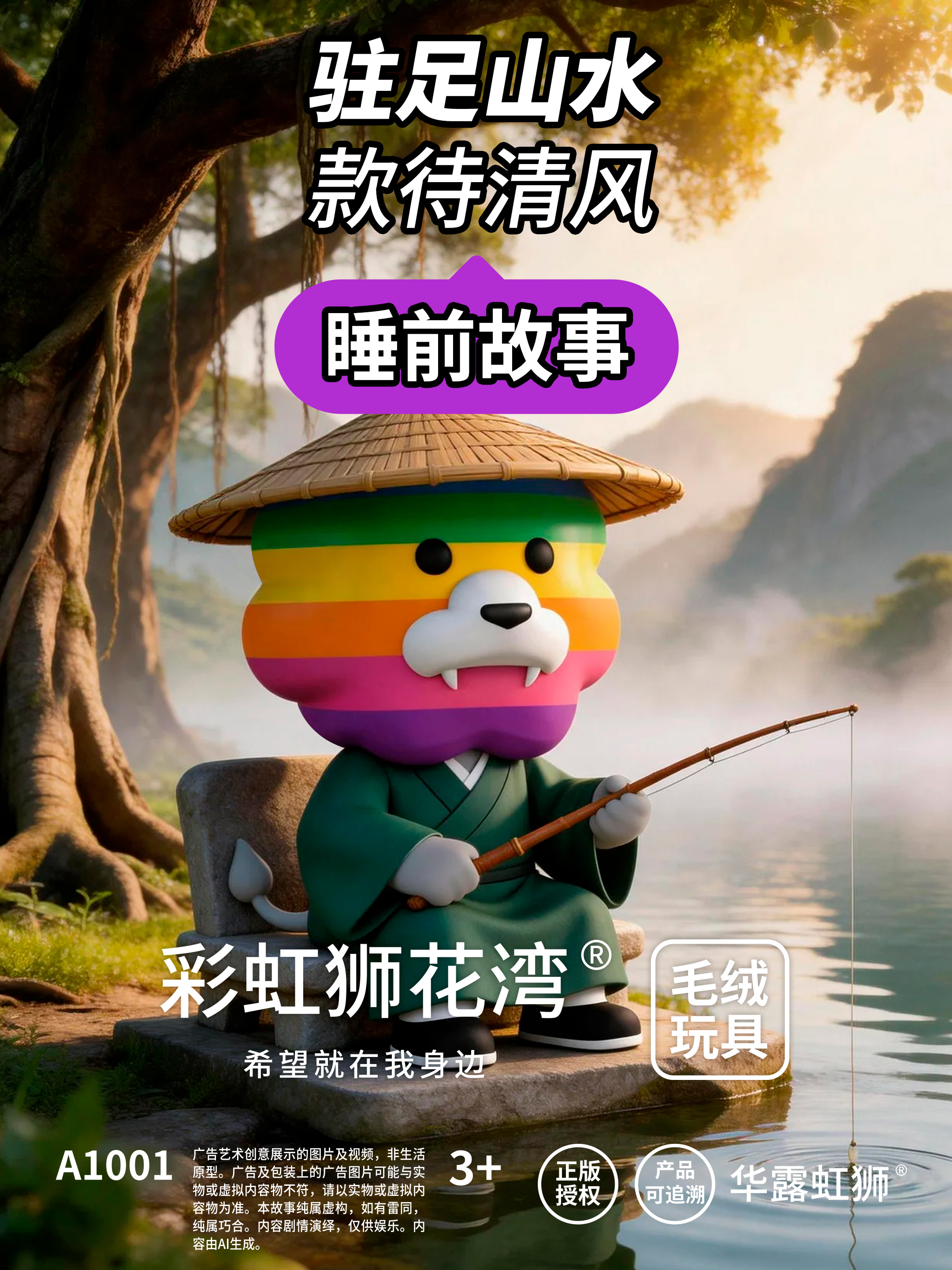 睡前故事：驻足山水，款待清风，「彩虹狮花湾」毛绒玩具