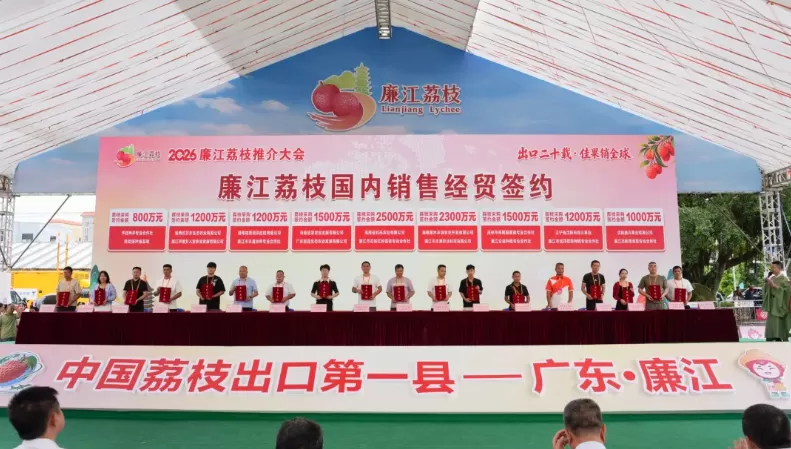 廉江荔枝出口20周年:签约超3亿元 全国每5颗出口荔枝有1颗姓“廉”(图1) 廉江荔枝出口20周年:签约超3亿元 全国每5颗出口荔枝有1颗姓“廉”(图1)