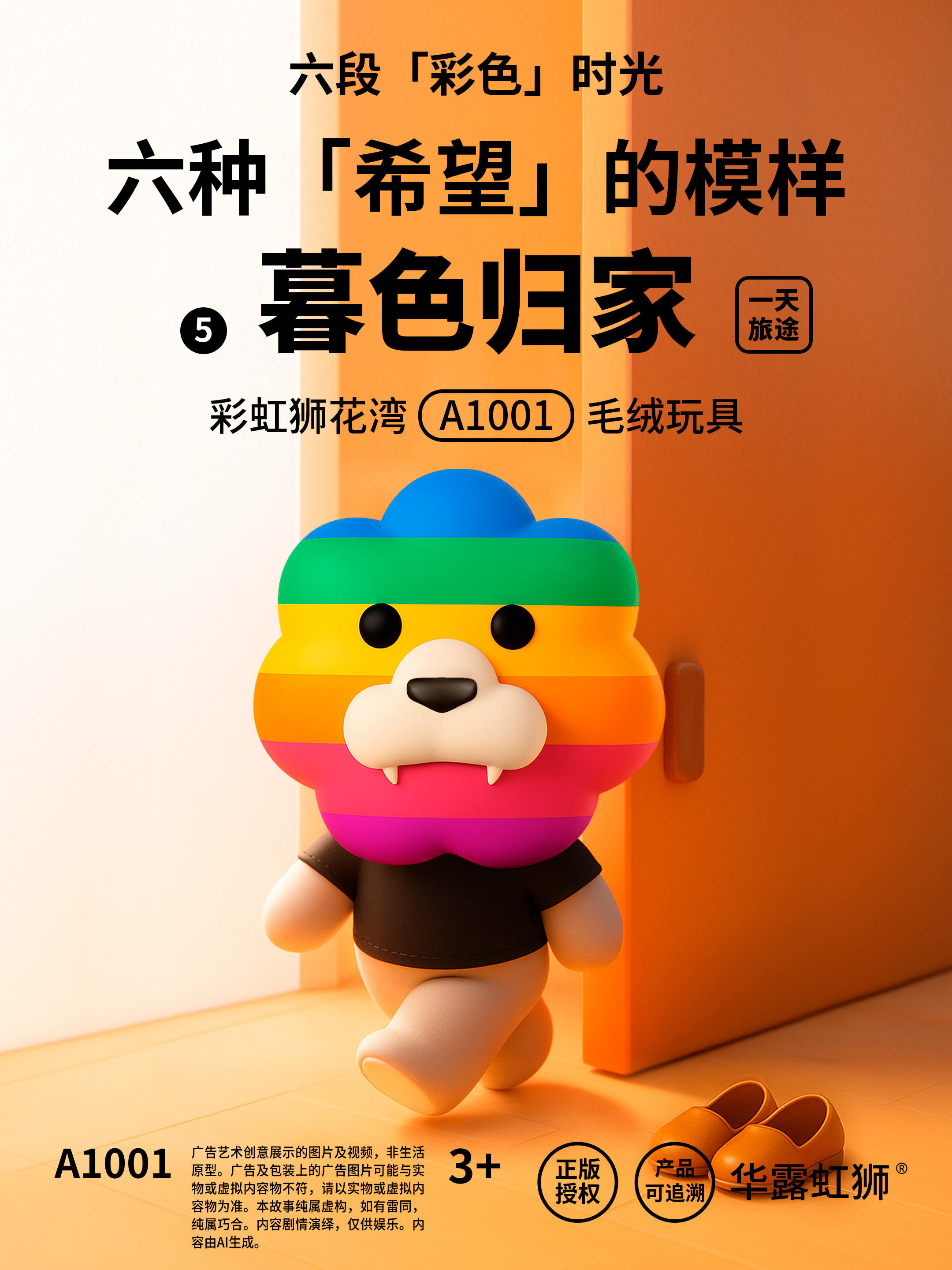 一天旅途：暮色归家，寻找「希望」的模样，彩虹狮花湾毛绒玩具